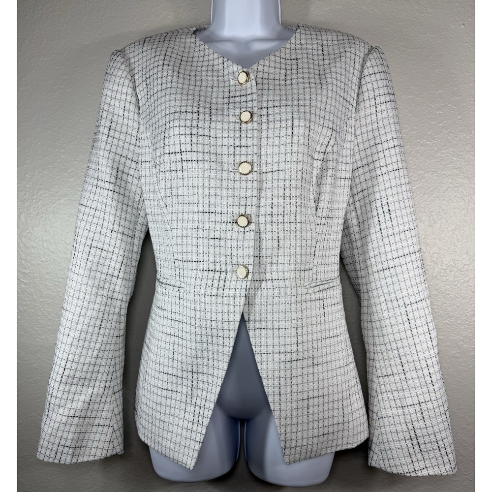 Reformation Terra Jacket White Tweed Women's Size 10